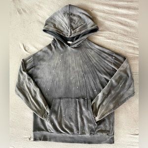 Extra Large Gray/White Drop Shoulder Hoodie